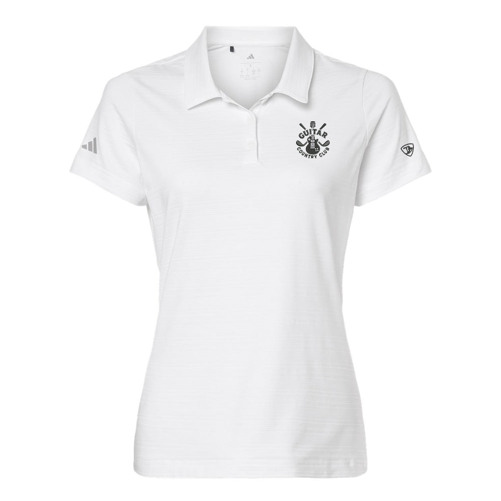 Guitar Country Club Crest Adidas Textured Stripe Polo (Women)