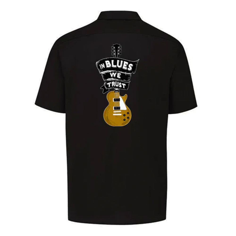 In Blues We Trust Goldtop Back Patch - Dickies Short Sleeve Work Shirt (Men)