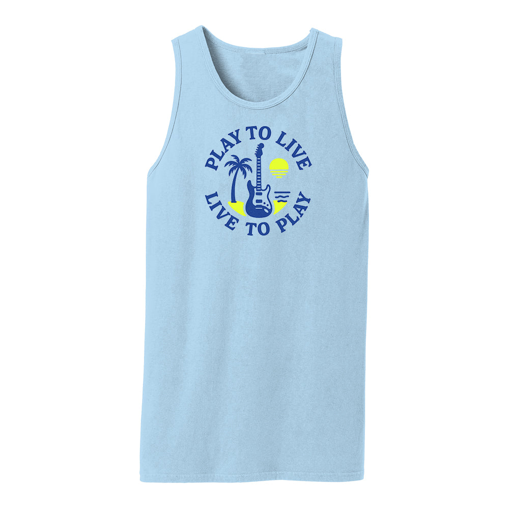Play To Live Live To Play Beach Wash Tank (Men)