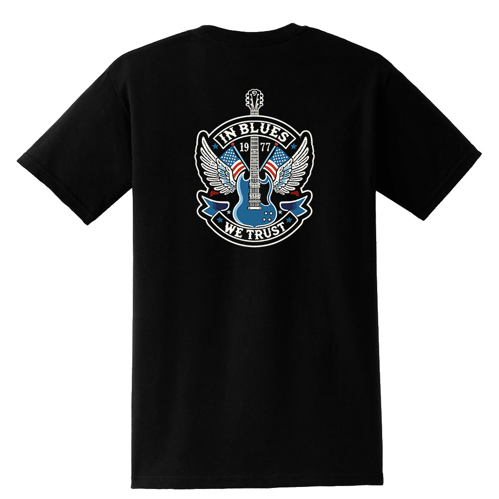 In Blues We Trust SG Guitar Pocket T-Shirt (Unisex)