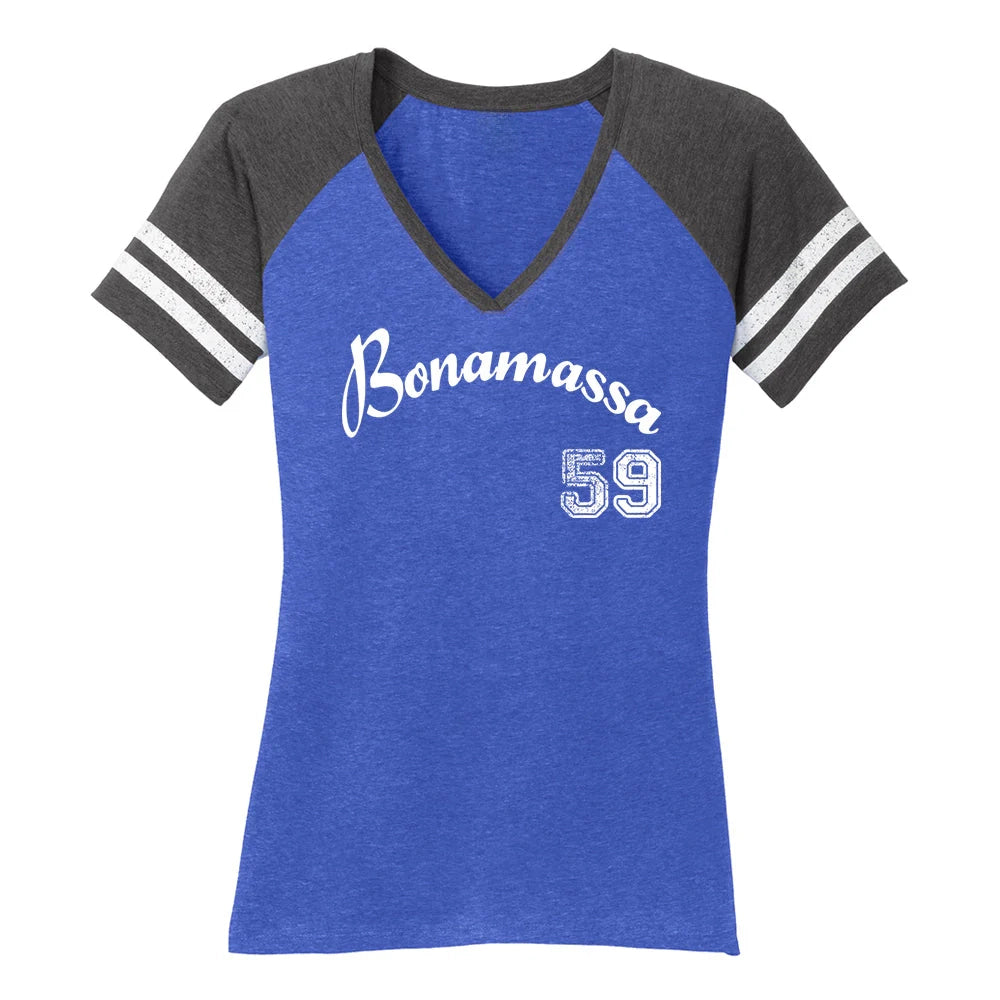 Vintage Bonamassa Baseball Game V-Neck T-Shirt (Women)
