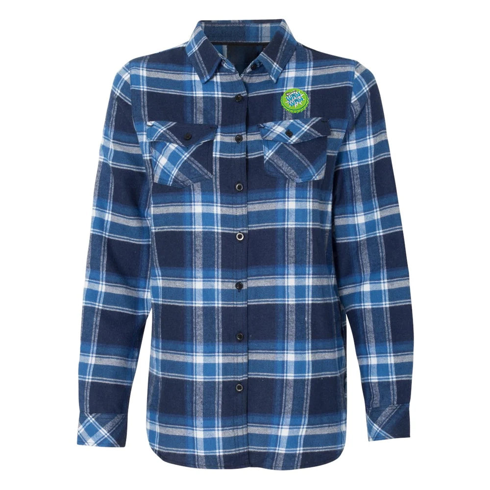 Wah Wah Bottle Cap Long Sleeve Flannel Shirt (Women)