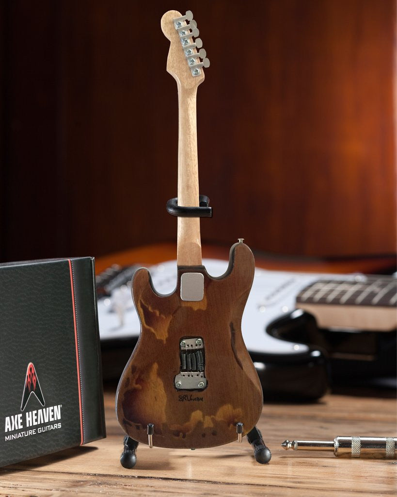 Axe Heaven Distressed SRV Custom Miniature Fender Strat Guitar Replica Collectible