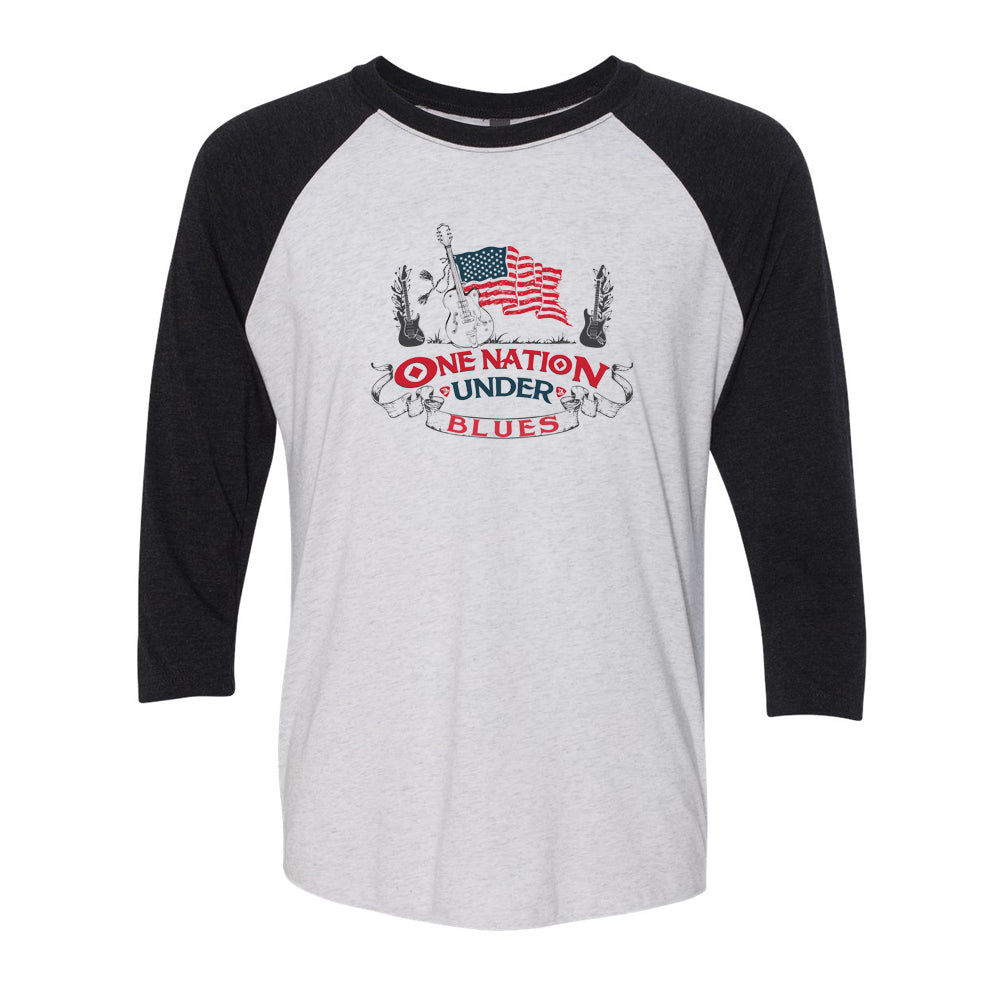 One Nation Under Blues 3/4 Sleeve T-Shirt (Unisex)