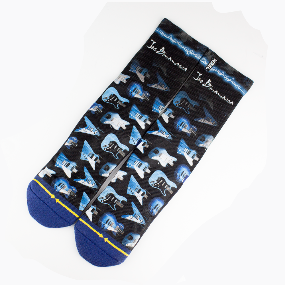 Electric Guitars Crew Socks by Merge4 - Blue