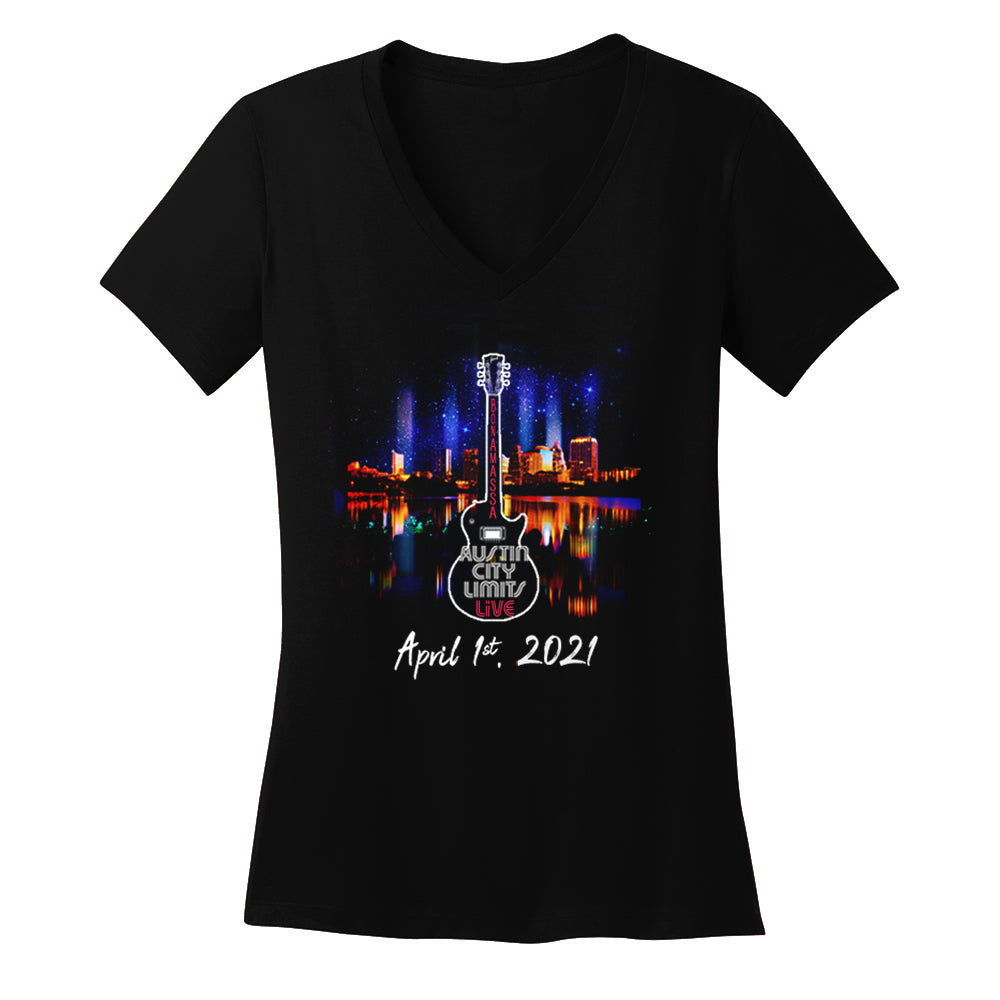 ACL Live Guitar Skyline V-Neck T-Shirt (Women)
