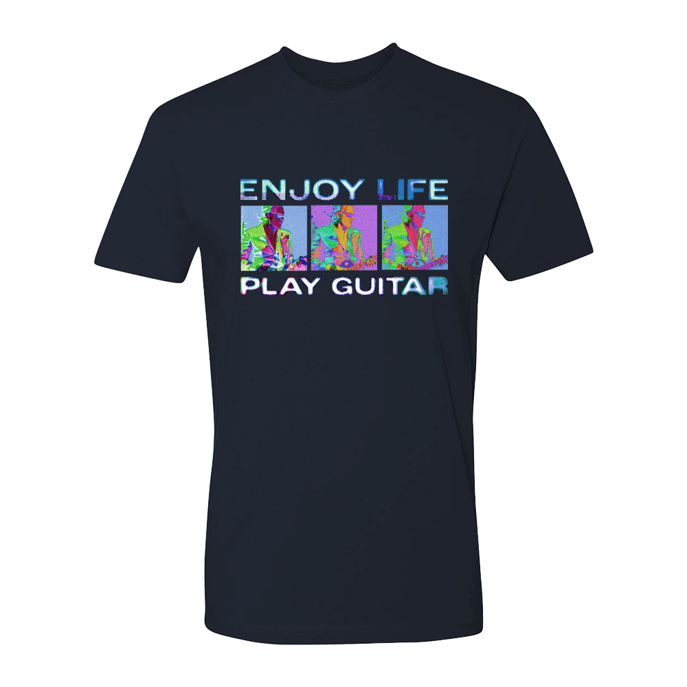 Enjoy Life, Play Guitar Retro T-Shirt (Unisex)