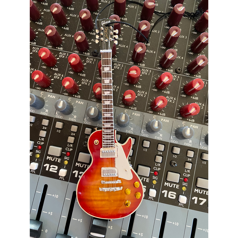 6" Mini Guitar Holiday Ornament Replica Collectible - Gibson 1959 Les Paul Standard Cherry Sunburst