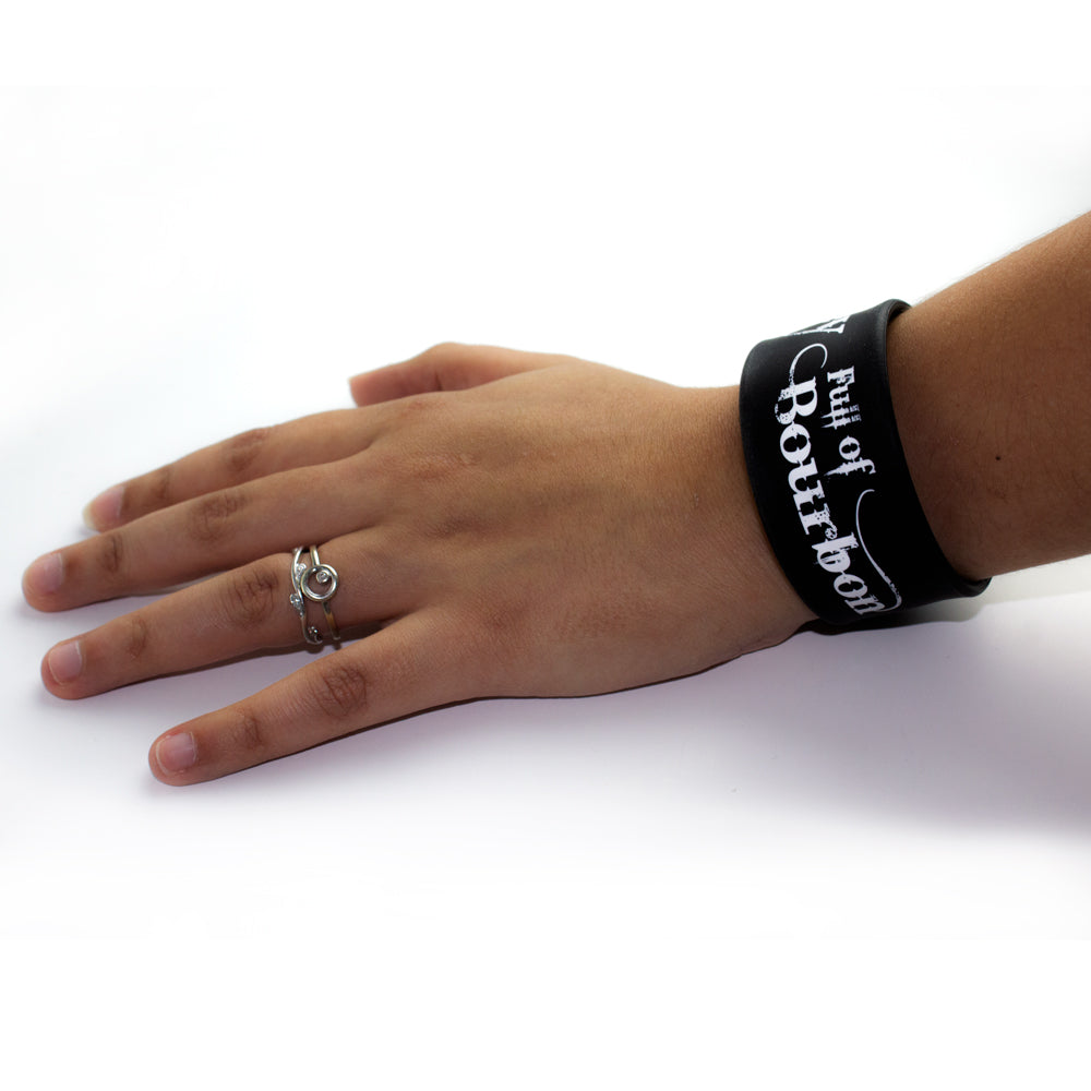 Slap Band 2 Pack - Jockey Full of Bourbon - Black Band White Letters