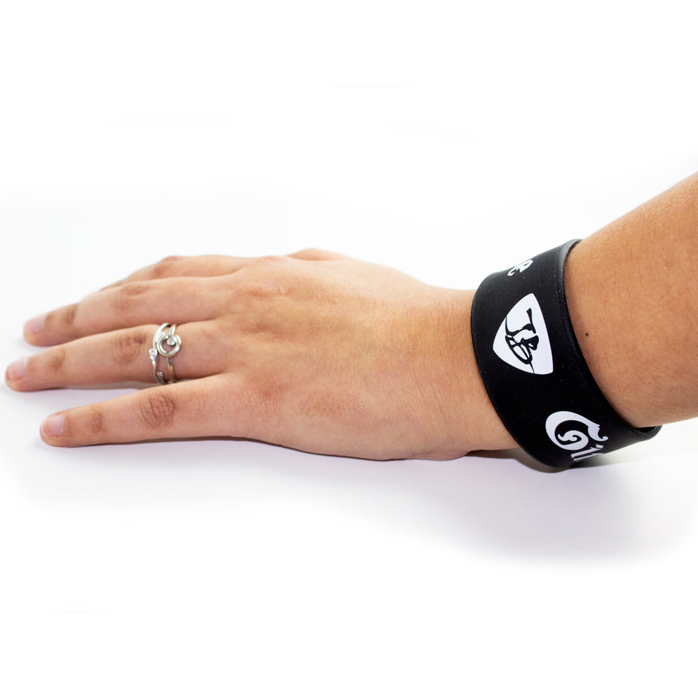 Slap Band 2 Pack - Sloe Gin - Black Band White Letters