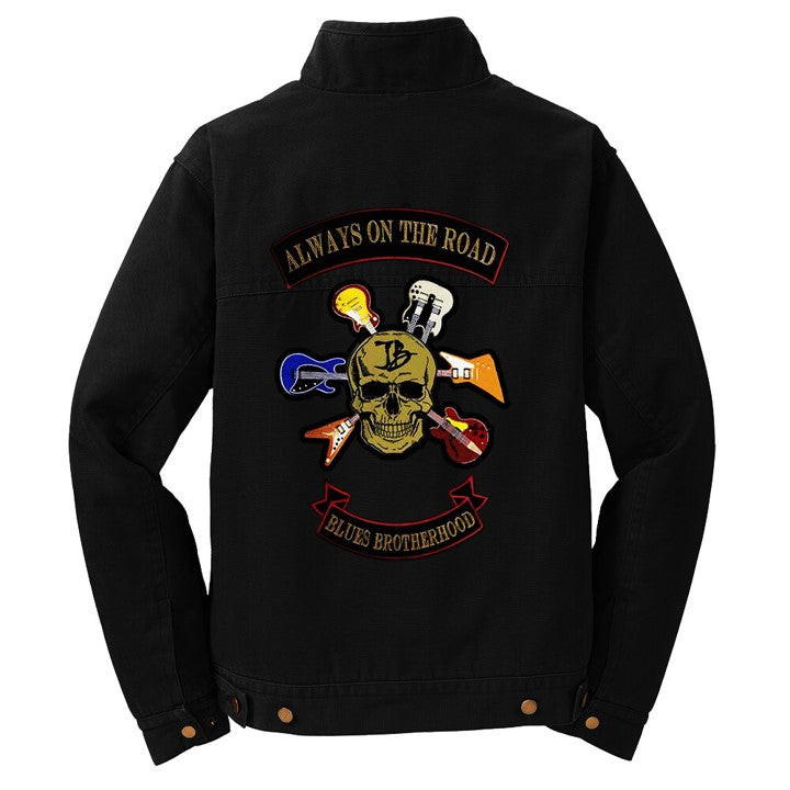 Blues Brotherhood Back Patch - Corner Stone Washed Duck Cloth Flannel Lined Jacket (Men)