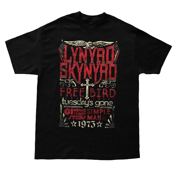 Camiseta Sin Mangas Lynyrd Skynyrd - Estampado águila Bandera USA, Estilo Rock, Manga Doble Puntada