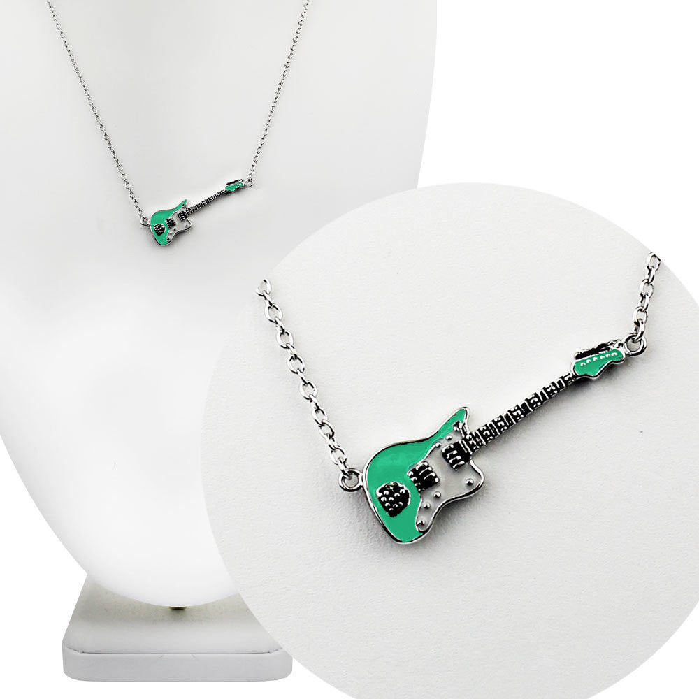 Sea Foam Green Fender Jazzmaster Guitar Necklace