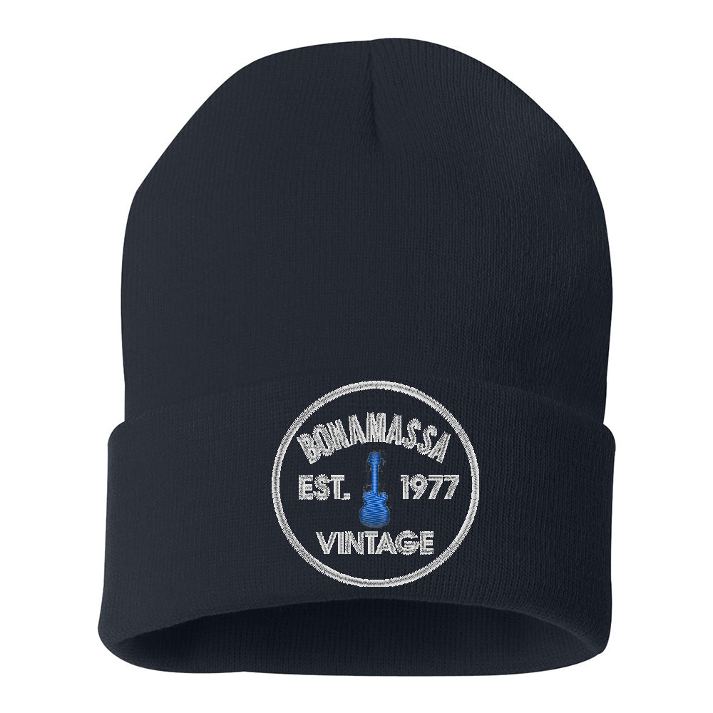 Vintage Guitar Beanie - Navy