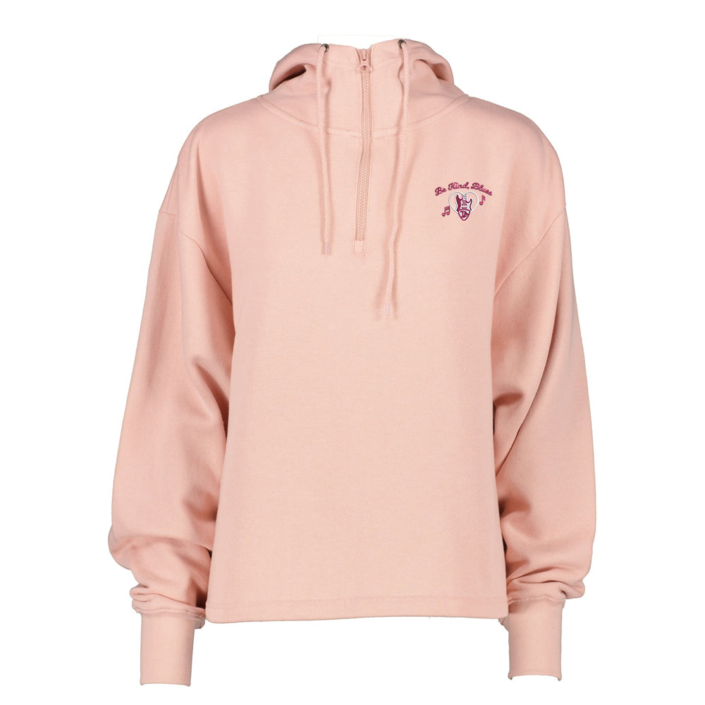 Be Kind, Blues Boxy 1/4 Zip Hoodie (Women)