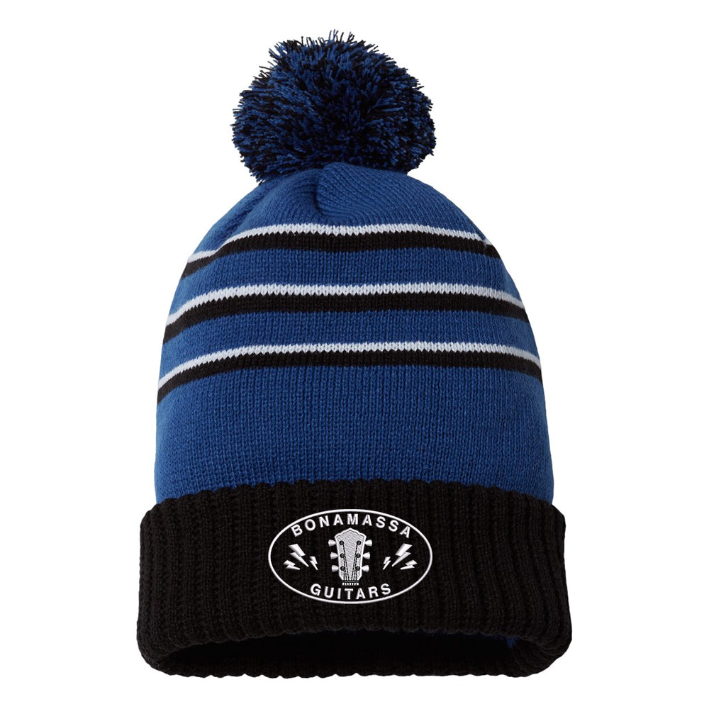 Vintage & Rare Oval Logo Stripe Pom Beanie