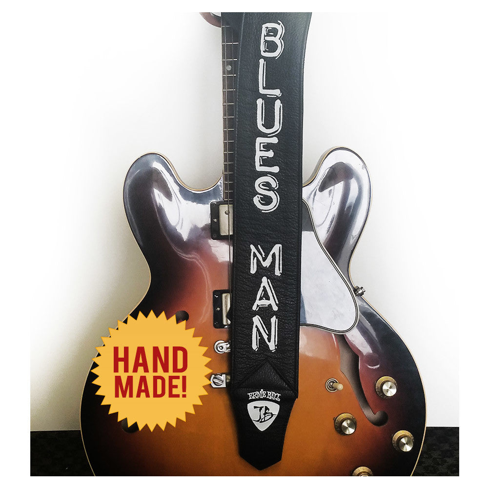 Black Leather - Ernie Ball JB Signature Blues Man Guitar Strap