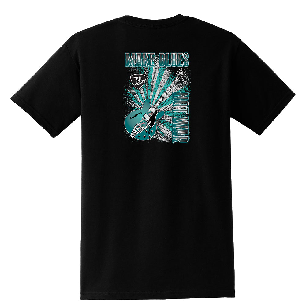 Make Blues Not War Turquoise Pocket T-Shirt (Unisex)