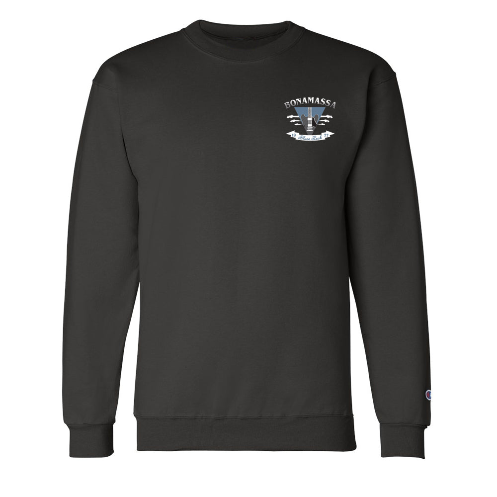 Blues Rock Guitar Logo Champion Crewneck Sweatshirt (Unisex)