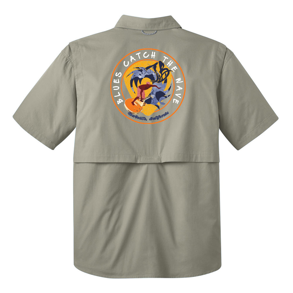 Blues Surfer Eddie Bauer Short Sleeve Fishing Shirt (Men)