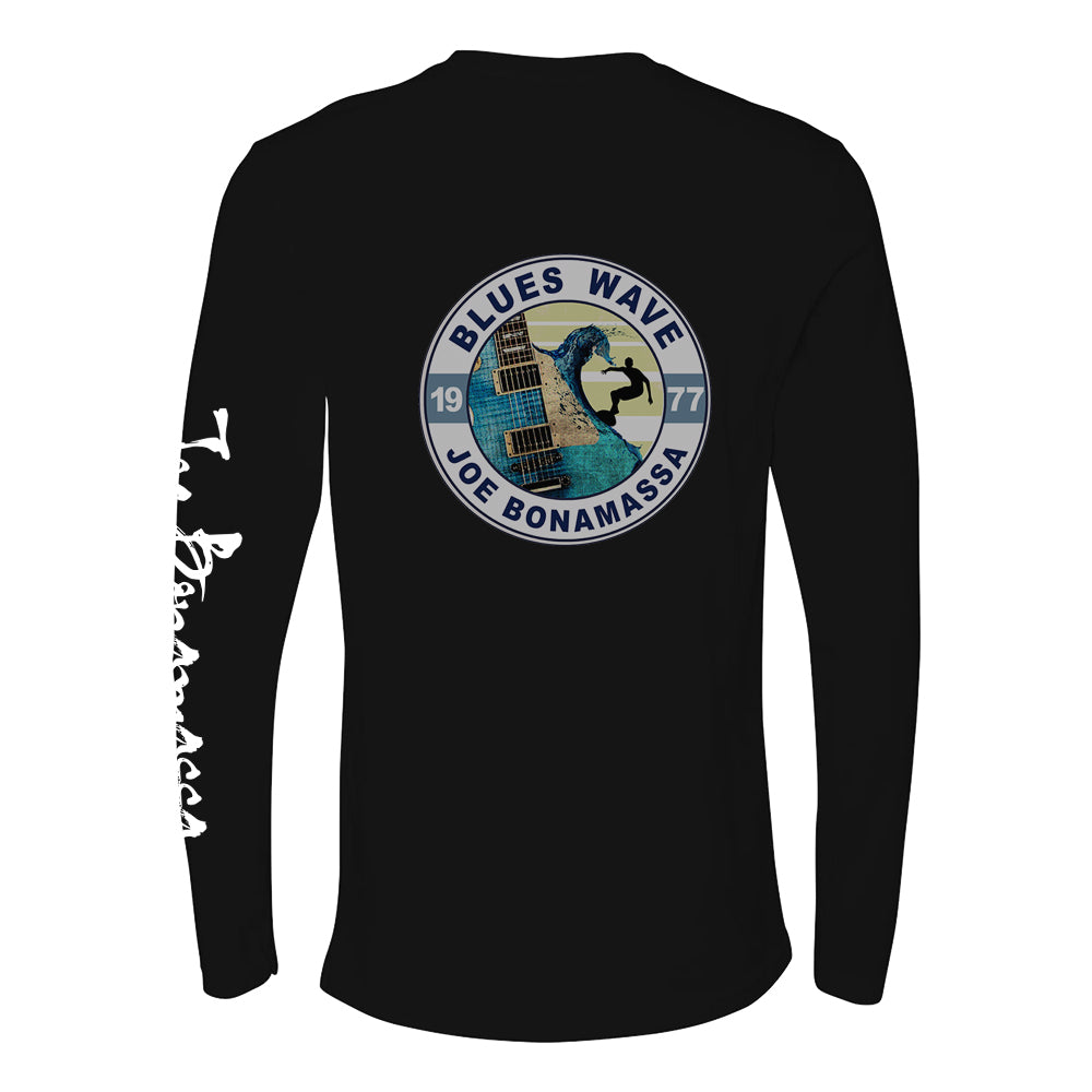 Blues Wave T-shirt - Black Long Sleeve (Men)