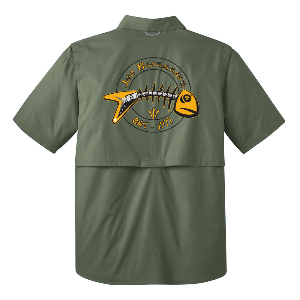 eddie bauer fishing pole Blues to the Bone Eddie Bauer Short Sleeve Fishing Shirt (Men)