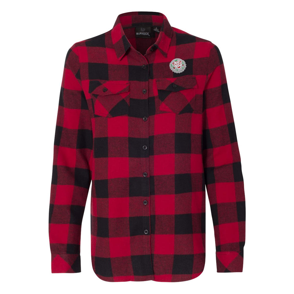 Cherry Picks Bottle Cap Long Sleeve Flannel Shirt (Women)