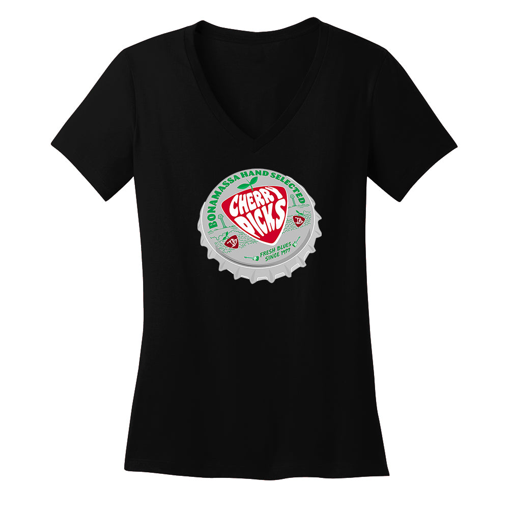 Cherry Picks Bottle Cap V-Neck (Women)