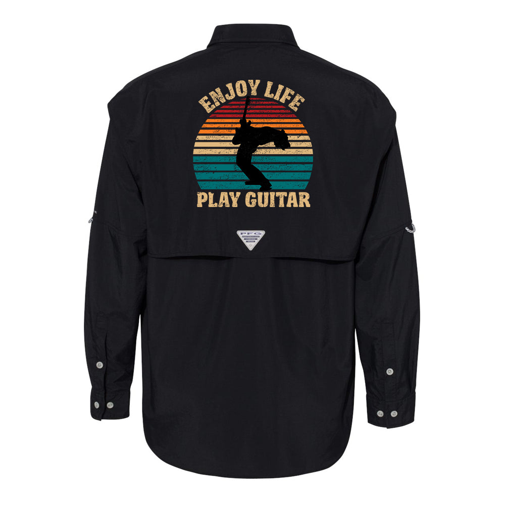 Vintage Enjoy Life, Play Guitar Columbia PFG Bahama II Long Sleeve (Men)