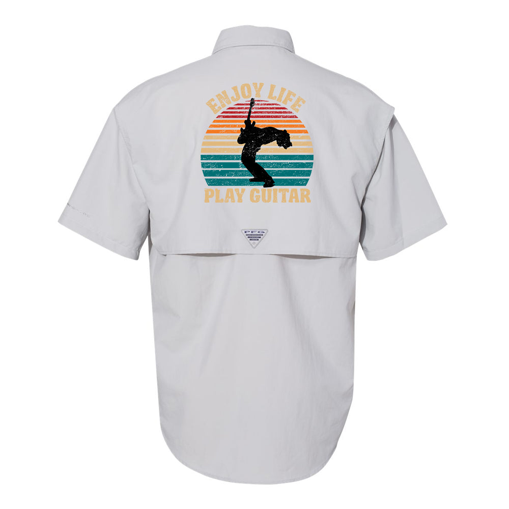 Vintage Enjoy Life, Play Guitar Columbia PFG Bahama II Short Sleeve (Men)