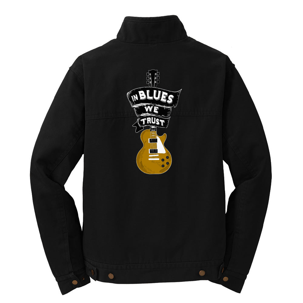 In Blues We Trust Goldtop Back Patch - Corner Stone Washed Duck Cloth Flannel Lined Jacket (Men)