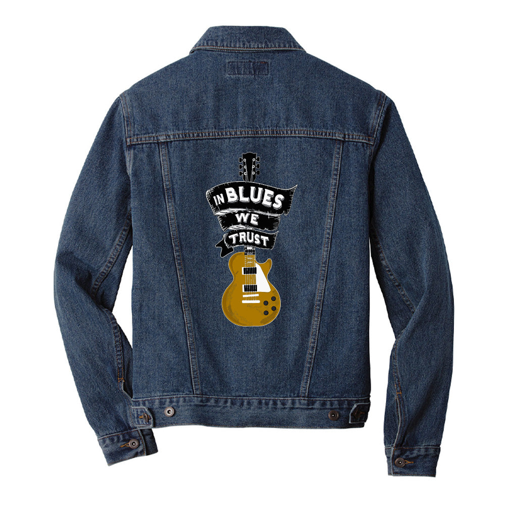 In Blues We Trust Goldtop Back Patch - Port Authority Denim Jacket (Men)