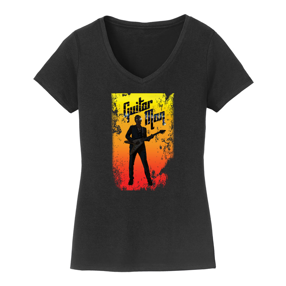 Guitar Man Poster V-Neck (Women)