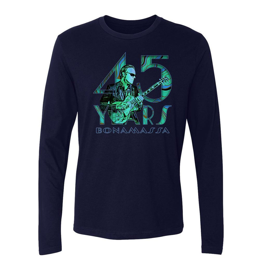 45 Years of Blues Long Sleeve (Men) - Green Logo