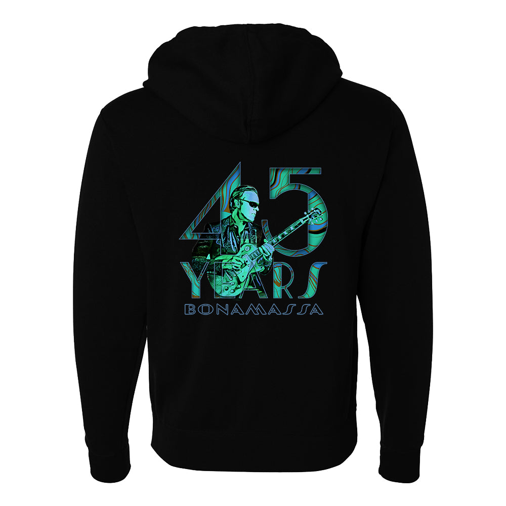 45 Years of Blues Zip-Up Hoodie (Unisex) - Green Logo