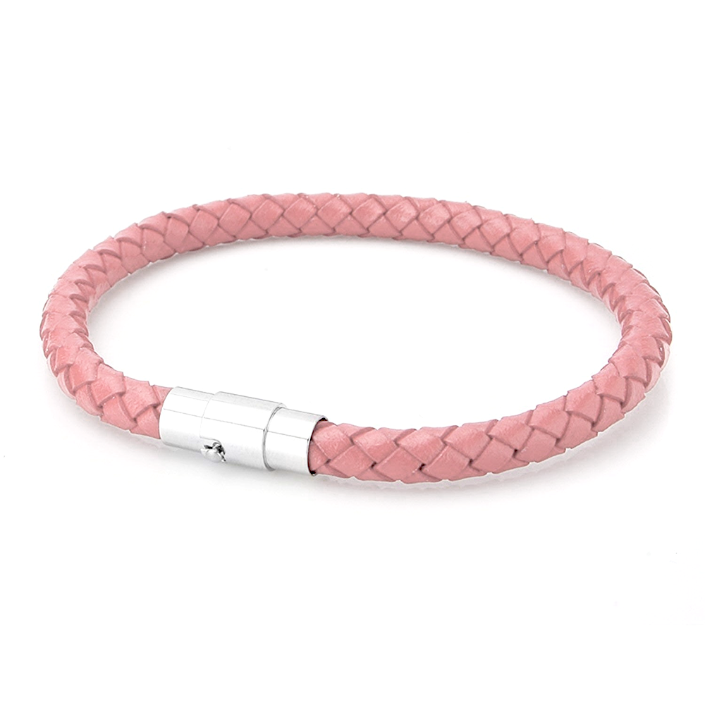 Leather Wrap Bracelet - Pink