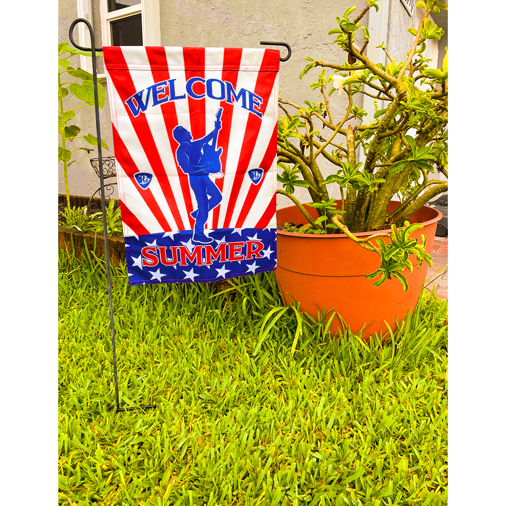 In Blues We Trust Outdoor Garden Flag