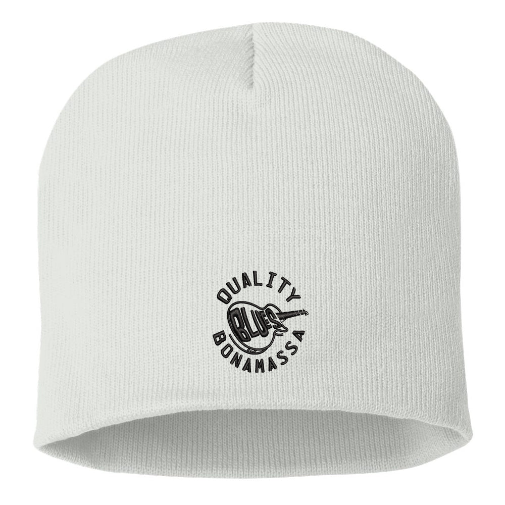 Quality Blues Knit Beanie - White