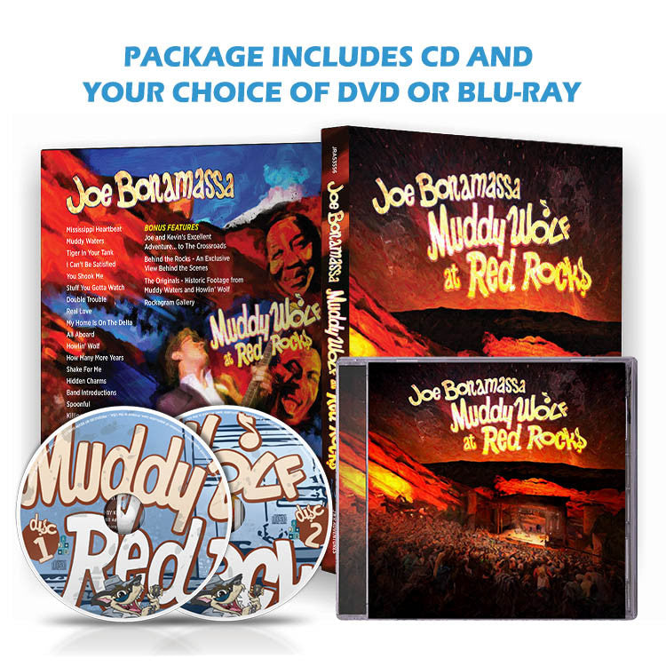 Joe Bonamassa: Muddy Wolf at Red Rocks CD and DVD or Blu-ray Package