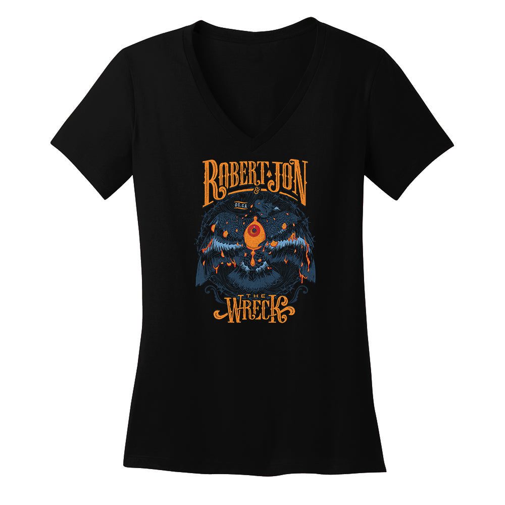 Robert Jon & The Wreck Ride Into The Light Crow V-Neck (Women)