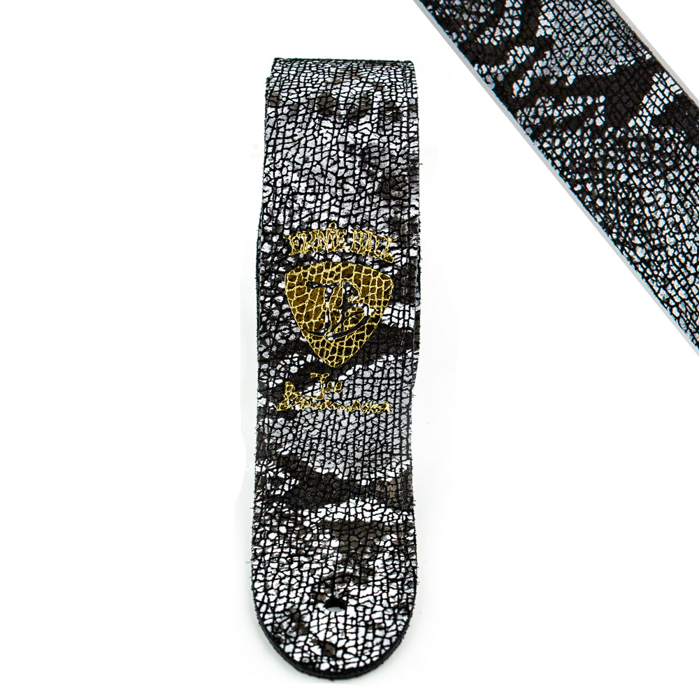 Black & White Snake Leather - Ernie Ball JB Signature Guitar Strap