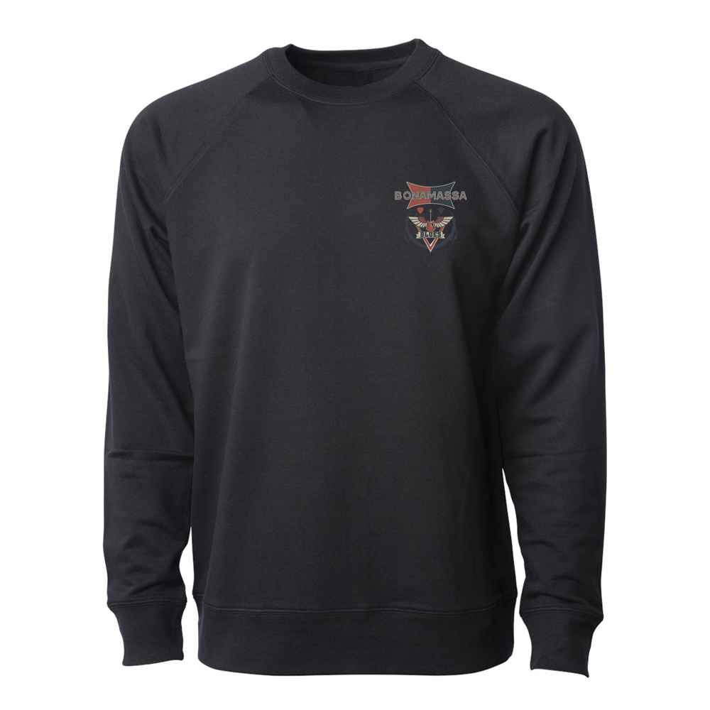 Blues Emblem Lightweight Crew Neck Long Sleeve (Unisex) - Black