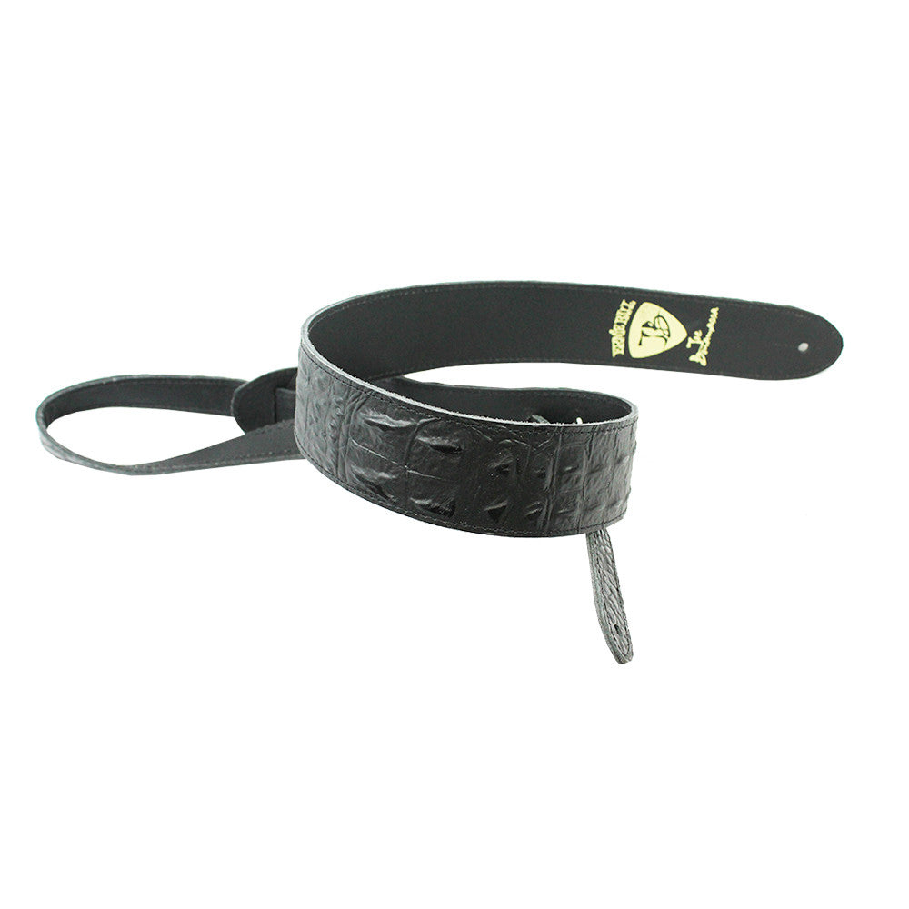Black Crocodile Leather - Ernie Ball JB Signature Guitar Strap