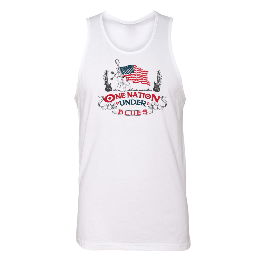 One Nation Under Blues Tank  (Men) - White