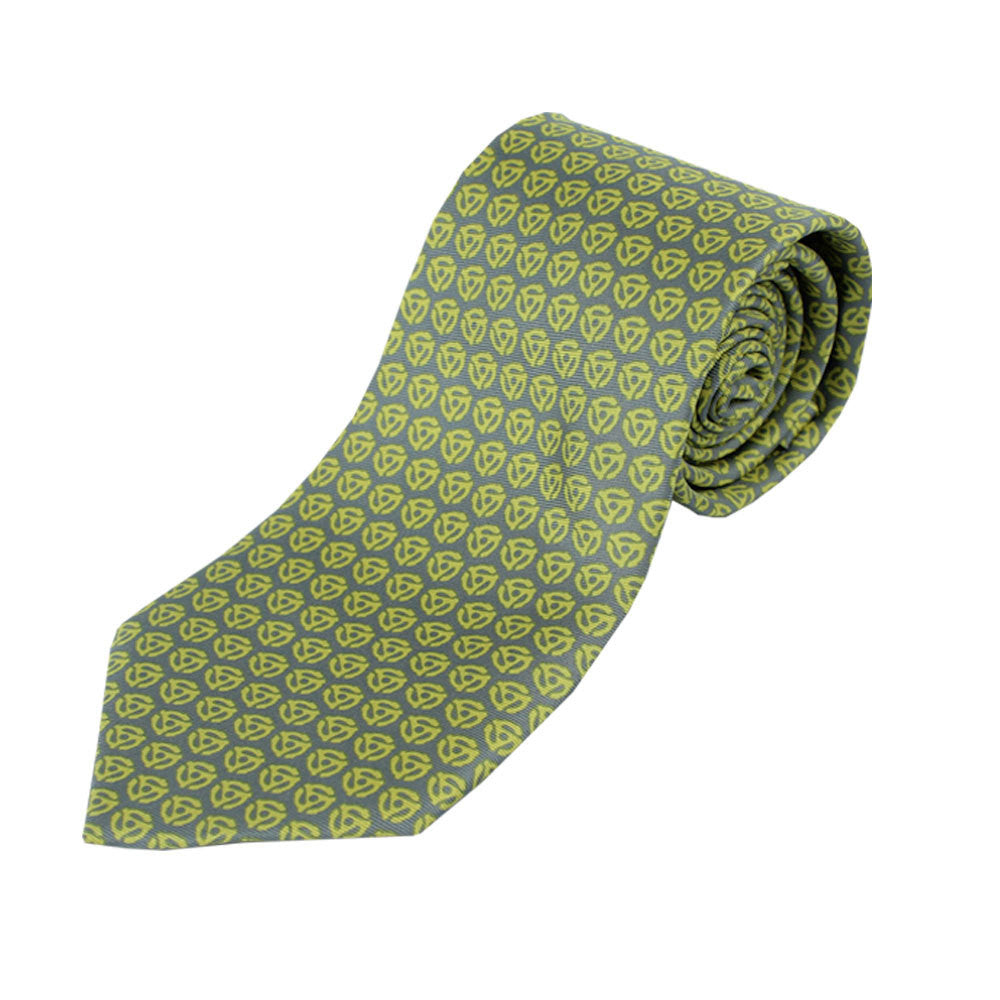 grey and yellow necktie