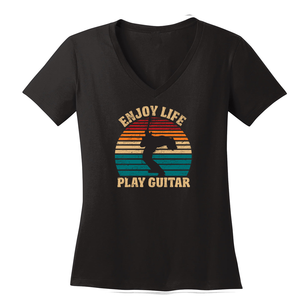 Vintage Enjoy Life, Play Guitar V-Neck (Women)