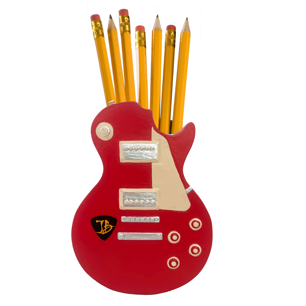 Guitar Shaped Pen Holder