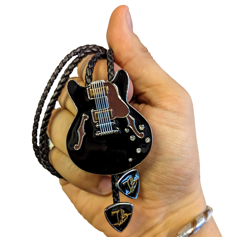 Black ES Guitar Bolo Tie