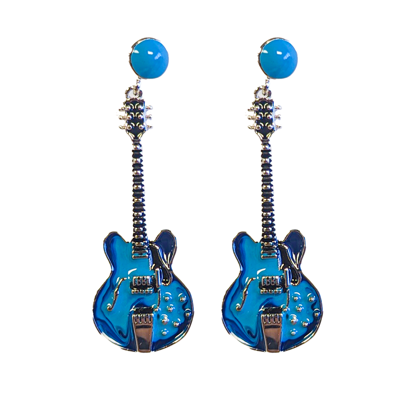 Blueberry Burst ES Guitar Earrings