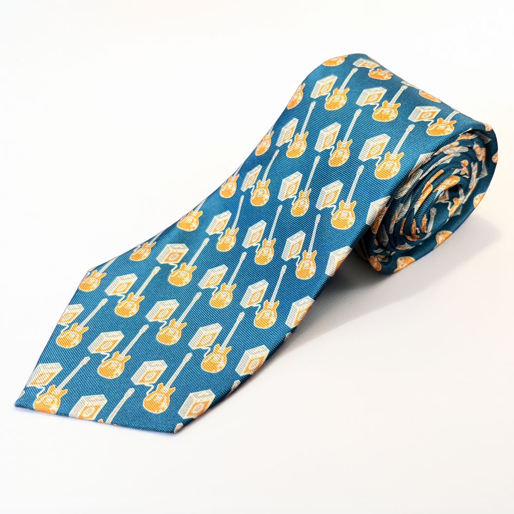 Guitar & Amp - Gold / Navy Tie